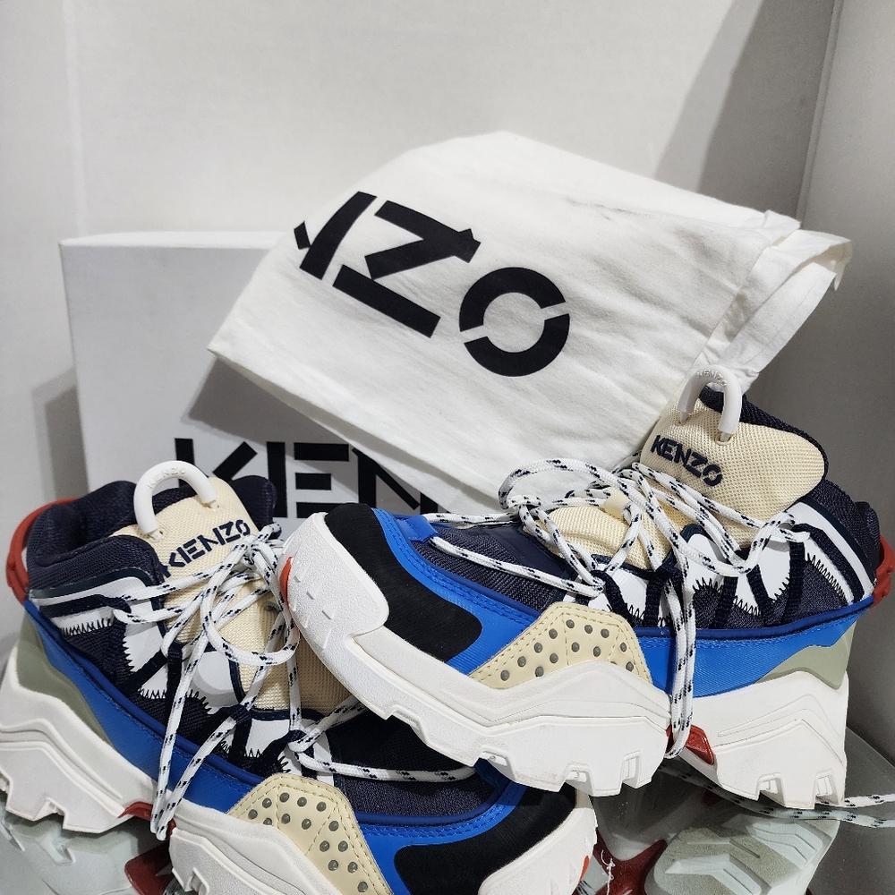Kenzo Low Top Sneakers Blue Size 39 8.5 - Picture 11 of 14
